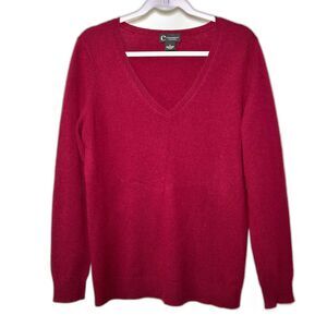 C by Bloomingdale's 100% Cashmere Burgundy Sweater XL